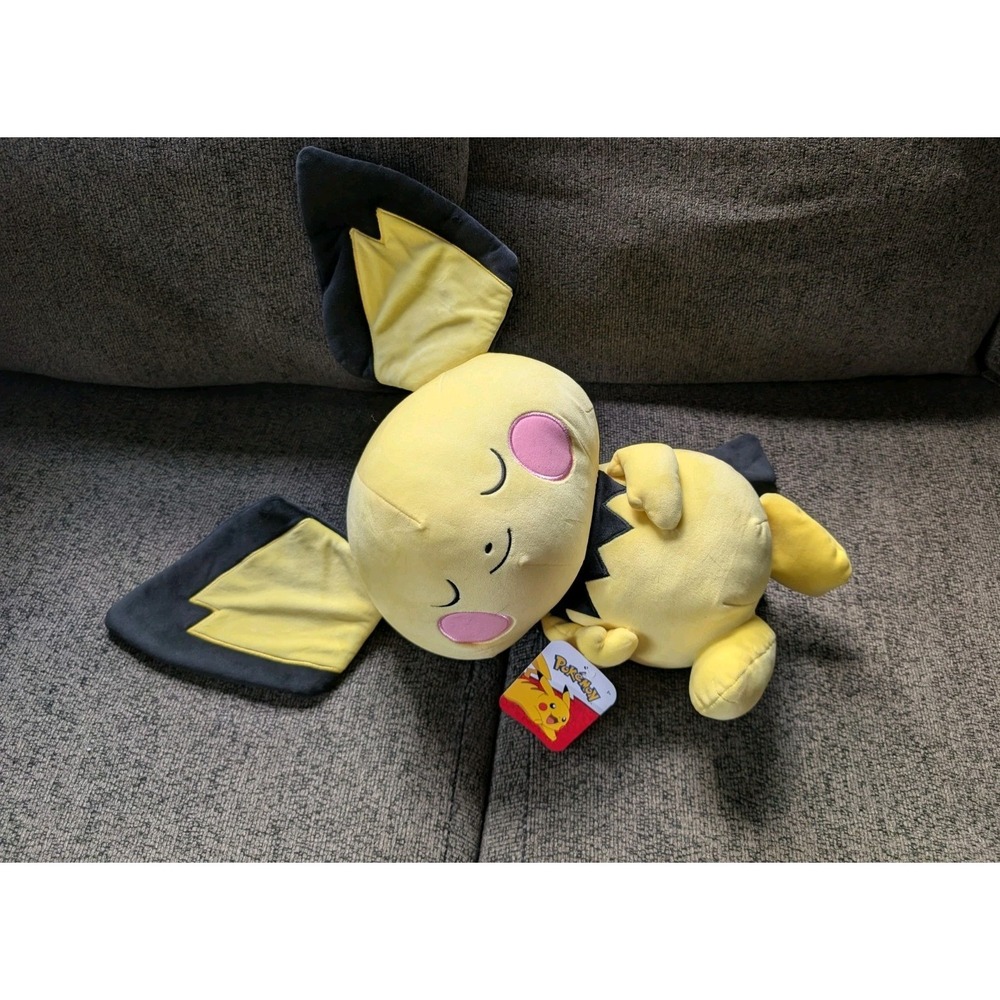 NWT POKÉMON PICHU 18 INCH SLEEPING PLUSH! JAZWARES Pokemon